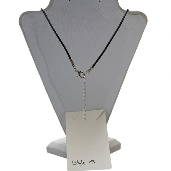 Hand Crafted Necklace Pink Red Yellow Fluid Art Pendant by Svetlana Yeung - Picture 6 of 8